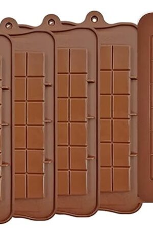 5-Pack Silicone Break Apart Chocolate Molds - Candy Protein and Engery Bar Silicone Mold