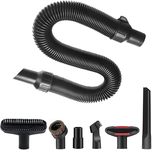 7PCS Vacuum Attachments Kit with 5140128-68 Replacement Vacuum Hose for DeWalt DCV580, DCV580H, DCV581H Wet/Dry Vacuum, Including Horsehair Brushes & Hose Adapter