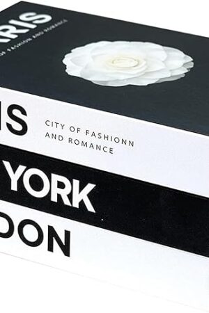 Decorative Books for Coffee Table Decor,3 Pieces Stylish Fake Books of Room Decor Aesthetic,for Home Decor,Stacked Book Decor - Shelf,Entryway,Console Table,Fireplace Mantel Decor(Black and White)