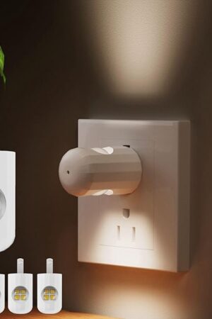 6 Pack Mini LED Night Light Plug in Wall - Dusk to Dawn Auto On/Off, 3000K Soft White (200 Lumen/20W Equivalent), 360° Adjustable Lighting for Bedroom, Bathroom, Stairs, Kids Room, Hallway