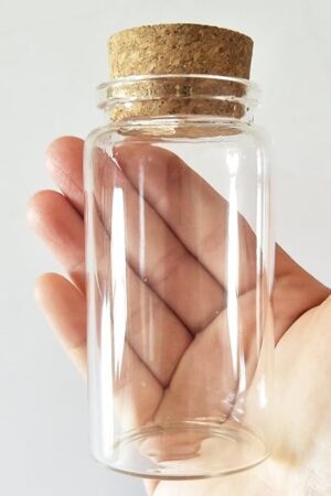 3pcs 100ml Small Glass Bottles Vials Jars Glass with Cork Stopper Storage Bottle 100ml 47x90mm(1.85x3.54inch)