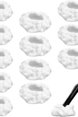 12 Pack Microfiber Cloths Cover for Handheld Steam Cleaner Compatible with Bissell Steam Shot, Dupray, PurSteam, Wagner, McCulloch, Comforday, Universal Steam Cleaner Mop Pads