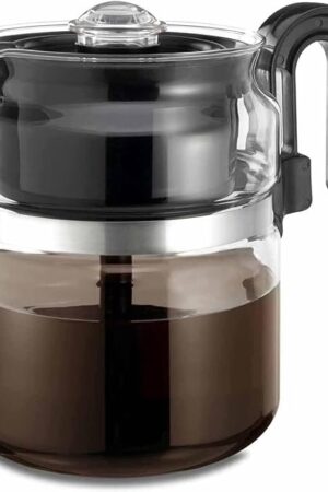 Café Brew Collection 8-Cup Glass Stovetop Percolator Coffee Percolator Borosilicate Glass