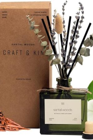 Craft & Kin Reed Diffuser Santal Woods Scented Reed Diffusers for Men & Women