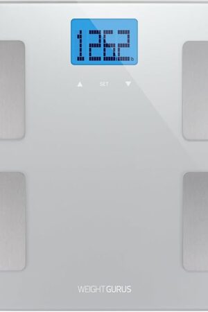 Digital Body Fat Scale with Large Backlit LCD and Smartphone Tracking (Silver)