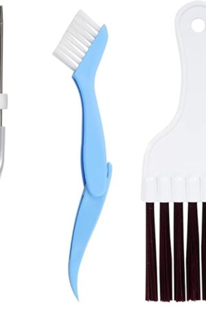 3 Pcs Air Conditioner Condenser Fin Comb Cleaner Kit, Ac Coil Cleaner Brush,1 Stainless Steel Radiator Fin Comb Straightener Refrigerator Tools with 2 Evaporator Radiator Clean Tool