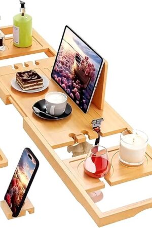 Bathtub Tray,Bath Tray for Tub,Bath Tub Tray Wood,Bath Caddy Tray for Bathtub,Bathtub Trays for Tub, As Gifts for Women Or House Warming Gifts New Home