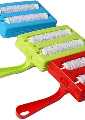 Carpet Sweeper Gadgets for Home, Twin Roller Type Multi-functional Hand-Held Brush Pet Hair Dust Scraps Paper Small Rubbish Cleaning with a Brush(Random)