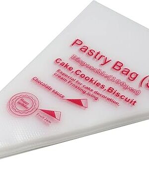 yueton 100-Pack Piping Bags with Non-Slip Grip - Disposable Pastry Bags Cake Decorating Supplies for Baking, Royal Icing & Cupcakes