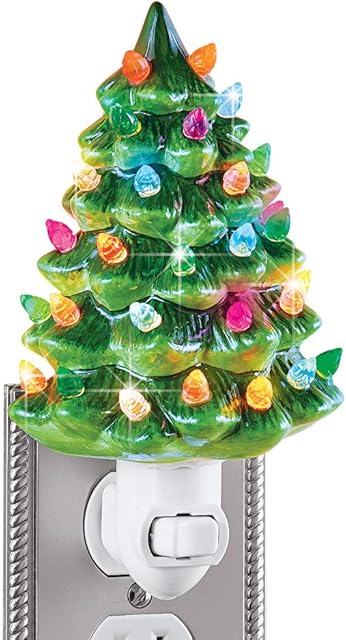 Collections Etc Christmas Tree Night Light Green