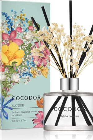 COCODOR Flower Reed Diffuser Set Scent Diffuser with Sticks