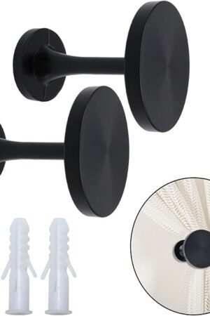 Curtain Tiebacks 2 Pack Curtain Holdbacks Zinc Alloy Curtain Tiebacks Wall Mounted with Screws, Decorative Curtain Holders for Drapes Stylish Black Curtain Tieback Hooks for Home Office