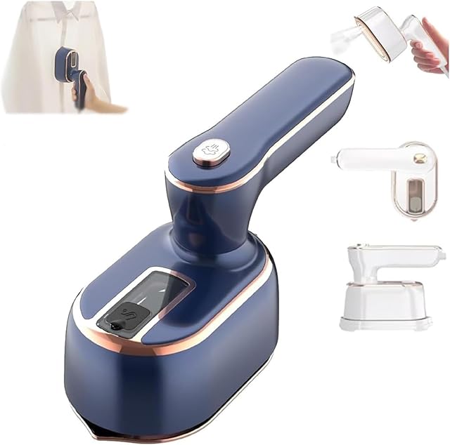 Upgrade Steam Iron for Clothes, Portable Handheld Saker Plus Steam Iron, Professional Heavy-Duty Steam Travel Irons for Wrinkle Removal, Suitable for Wool, Silk, Knitwear, Linen(Blue)