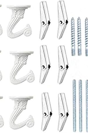 White Ceiling Hooks 6 Sets Swag Toggle Hooks