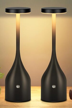 Cordless Table Lamp LED Table Light Black 2 Pack