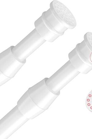 AIZESI Spring Tension Curtain Rods Short Tension Rod (White,28" to 38"-2Pcs)