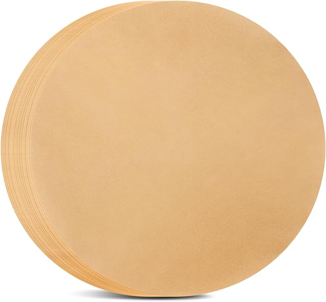 BYKITCHEN 14 Inch Parchment Paper Rounds, Non Stick Pizza Parchment Paper for Elite Gourmet Smokeless Indoor Electric BBQ Grill, Pizza Pan, Cast Iron Pizza Pan, Round Baking Sheet and More(Set of 100)