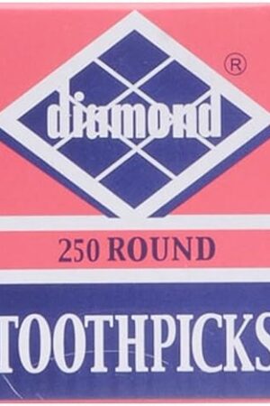 Diamond Toothpicks, Round Natural Wooden Bamboo Tooth Picks For Teeth, Appetizers and Cocktail 2pack ( 250 Count )