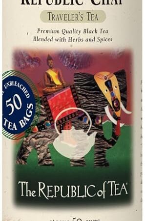 The Republic of Tea - Republic Chai Black Tea, Tin of 50 Tea Bags