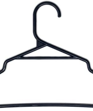 Eco-Friendly Clothing Hangers for Avg. Weight (Max 3lbs) Clothes Made from 100% Recycled Post Industrial Plastic (Black, 20)