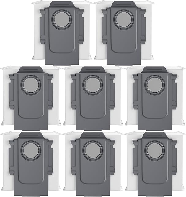 8 Pack Vacuum Dust Bags Replacement Compatible with Roborock S8+, S8 Pro Ultra, Q7 Max+/Max, Q5 Max+, Q8 Max+, S7 Pro Ultra, Q5, Q5+, Q5 Pro+, Q7, Q7+, S7 Max Ultra Vacuum Accessories