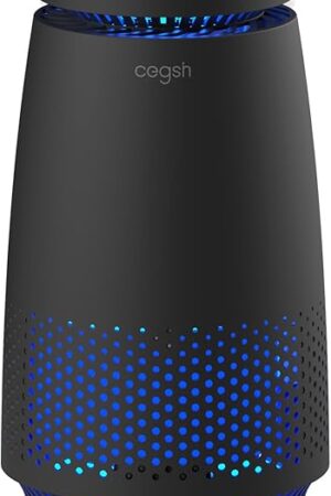 Air Purifiers for Home Bedroom, 3-in-1 HEPA Filter for Pets Dander Dust Pollen Smoke Odors, Quiet Air Cleaner with Sleep Mode, 12H Timer, Night Light, Aromatherapy, Safety Lock, Black