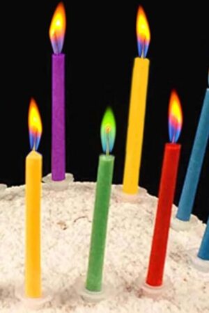 Birthday Cake Candles Happy Birthday Candles Colorful Candles Holders Included (12pcs)