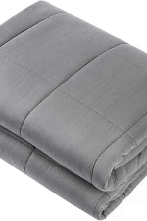 Waowoo Adult Weighted Blanket Queen Size (15lbs 60"x80") Heavy Blanket with Premium Glass Beads, (Dark Grey
