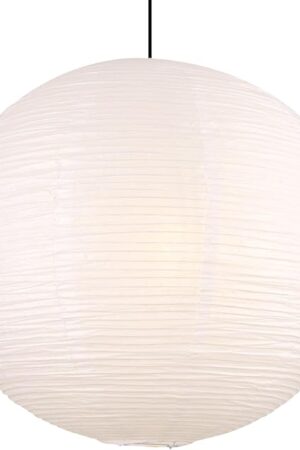 White Paper Lamp Shade, 20''x20'' Large Chinses Paper Lantern Pendant Light Shade,Round Lanpshade Home Decor Ceiling Lampshade, Foldable Lampshade