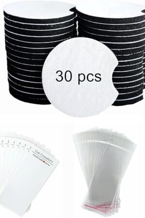 60PCS Sublimation Coasters Blanks, Round Car Coasters Sublimation Blanks Set, Car Coaster Packaging with Display Cards Bags, 2.75 Inch Blank Cup Mat for Sublimation Transfer Heat Press DIY Crafts
