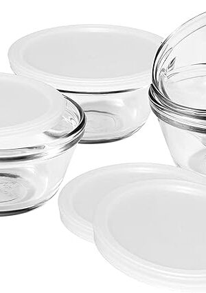 Anchor Hocking 6-Ounce Custard Cups with Lids, Set of 4