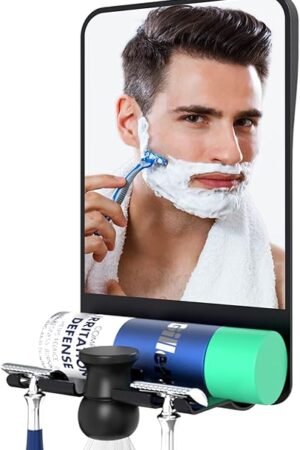 COSMIRROR Shower Mirror Fogless for Shaving with Razor Holders, Anti Fog Mirror for Shower, Adjustable Shower Shave Mirror for Men and Women, Large Shatterproof Fog Free Shaving Mirrors, No Drilling