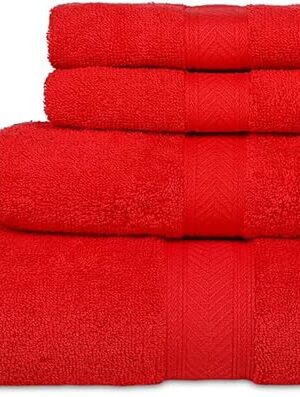 Casa Lino 4 Piece Bath Towel Set 1 Bath Towel 2 Wash Cloth 1 Hand Towels 100% Cotton