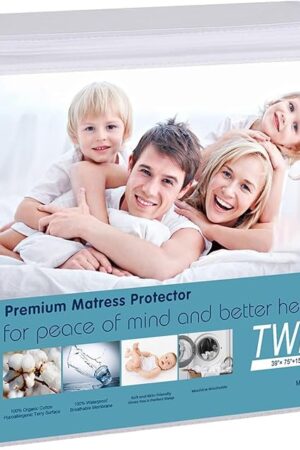 Waterproof Mattress Pad Protector Cotton Hypoallergenic Breathable Mattress Pad Cover, Deep Pocket