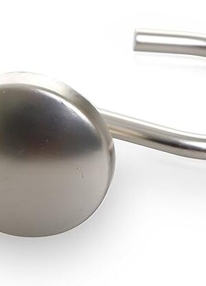 BINO | Shower Curtain Hooks - Brushed Nickel - Set of 12 | Hooks Shower Curtain | Shower Curtain Rings Hooks | Rust Proof Shower Curtain Hooks | Bathroom Shower Hooks For Curtain | Bathroom Essentials