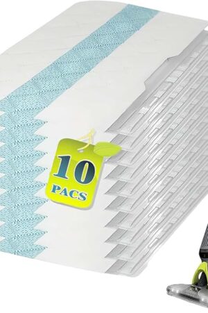10 Pcs Shark Vacmop Replacement Pads, Compatible with Shark Vac Mop Pro VM252 VM251 VM250 VM200 VC205 QM250 VM190 VM200P12 VMP30, Disposable Refills Pads for All Hard Floors (10, Blue)
