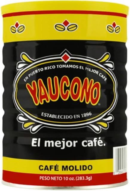 Yaucono Ground Coffee, Arabica, Medium Roast, Puerto Rico, 10 Ounce Can (Pack of 1)
