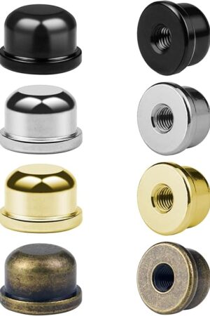 8 PCS 1/4-27 Lamp Finials, Lamp Shade Screw Cap for Lamp Shade Bracket Harp Top, Lamp Finial Knob Lamp Shade Screw Cap Lamp Fittings (1/2 Inch Tall, 4 Colors)