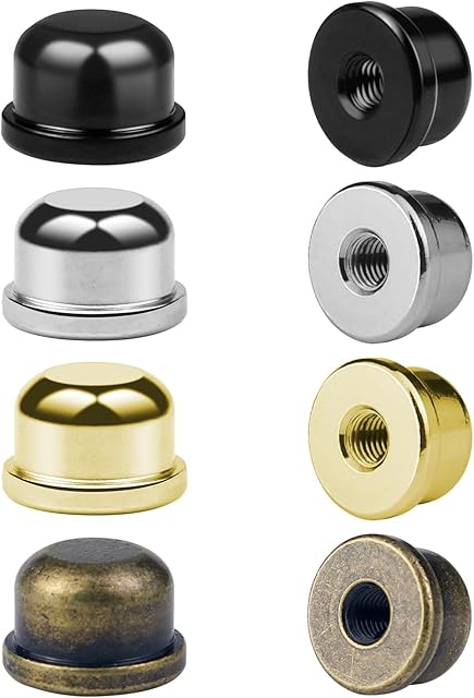 8 PCS 1/4-27 Lamp Finials, Lamp Shade Screw Cap for Lamp Shade Bracket Harp Top, Lamp Finial Knob Lamp Shade Screw Cap Lamp Fittings (1/2 Inch Tall, 4 Colors)