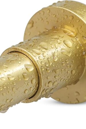 YNL Gold Shower Curtain Rod 32-80 Inch(2.7-6.6ft), Non Slip, Never Rust, No Drill Stainless Steel Spring Tension Shower Rod, Telescoping Curtain Rod for Bathroom Window Living Room