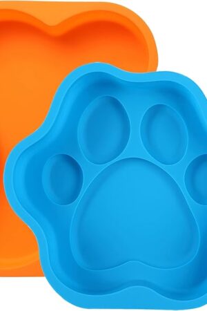 2Pcs Silicone Dog Birthday Cake Pans, Bone Shape, 8 Inch