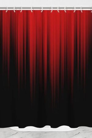 AAtter Red and Black Shower Curtain Funny Ombre Adult Men Elegant Design Bright Solid Decorative Asian Dark Abstract Cool Oriental Home Bathroom Decor Bathtub Set with 12 Hooks, 60x72, Modern