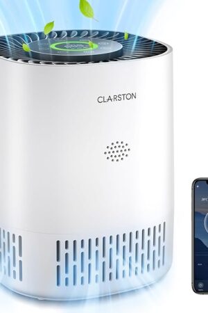 Air Purifiers for Home Bedroom Up to 650 Ft², H13 True HEPA Air Filter for Pets Dust Odor Pollutants, 4 Fan Speeds, Auto Mode, PM2.5 Monitor, Smart WiFi Control