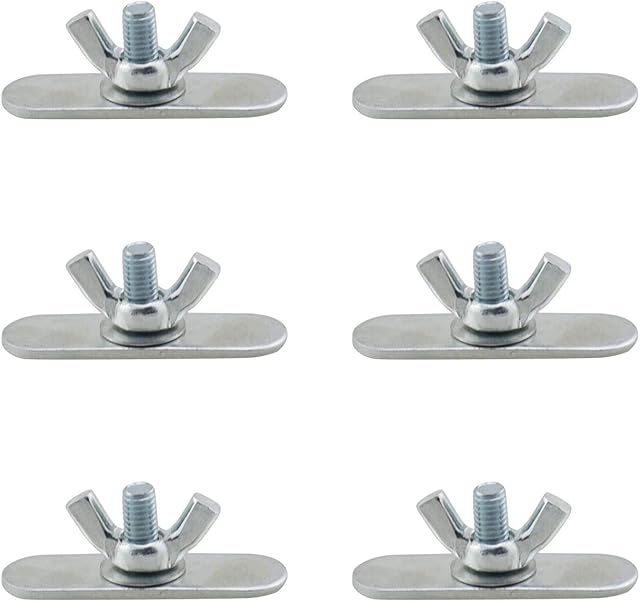 6PCS Adjustable Sliding AC Vent Kit Butterfly Shaped Screws Portable Air Conditioner Window Kit Accessories Parts Screws and Nuts AC Window Seal Kit Portable Air Conditioner Sliding Window Kit