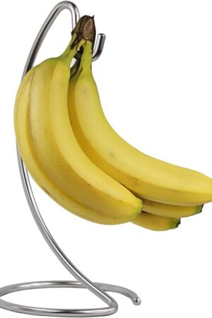 Blue Donuts Modern Banana Hanger - Chrome Banana Stand for Kitchen Countertop