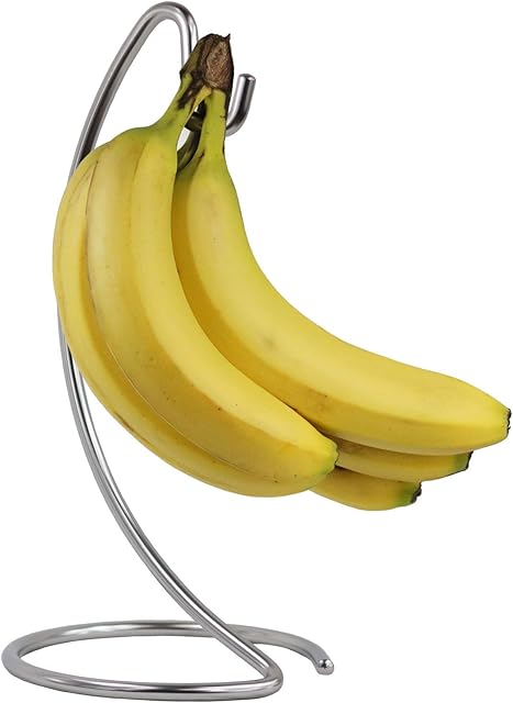 Blue Donuts Modern Banana Hanger - Chrome Banana Stand for Kitchen Countertop