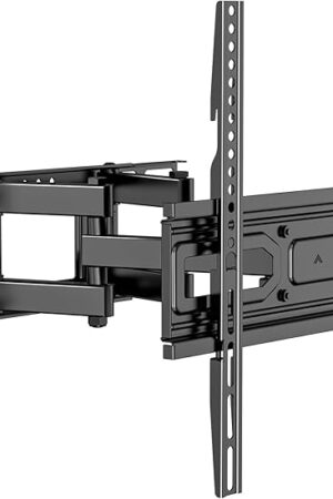 WALI Full Motion TV Wall Mount for Most 32-70 inch Flat Curved TVs, Swivel Extension Tilting Leveling TV Mount Bracket Max Mounting Holes 400x400mm, Holds up to 88 lbs & 12/16" Wood Studs