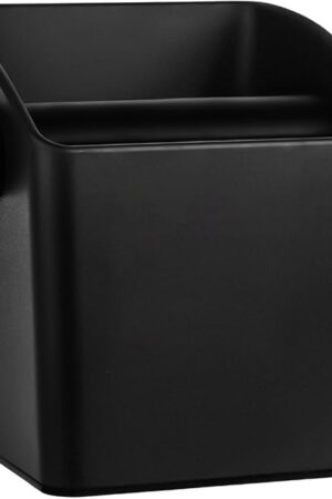 Espresso Knock Box Square High Side Wall Splash Prevention Design Knock Box Shock Absorbing Non Slip Knock Box Espresso With Removable Knock Bar Espresso Accessories for Home/Office