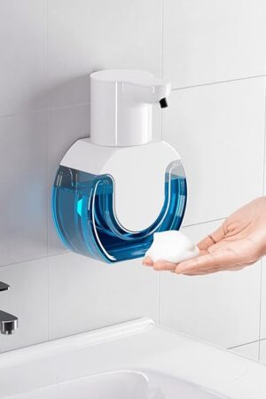 Automatic Foaming Soap Dispenser 15oz/420ml Foaming Hand Sanitizer Touchless Wall Mount with 4levels Adjustable Free Touch Electric Soap Dispenser Rechargeable with Sensor