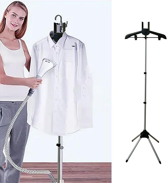 Handheld Garment Steamer Rack,Foldable Garment & Clothes Drying Rack,Adjustable Height,Hanging Ironing Machine Hanger Steam Ironing Machine Accessories Bracket Stand(Aluminium alloy,Size:63inch)